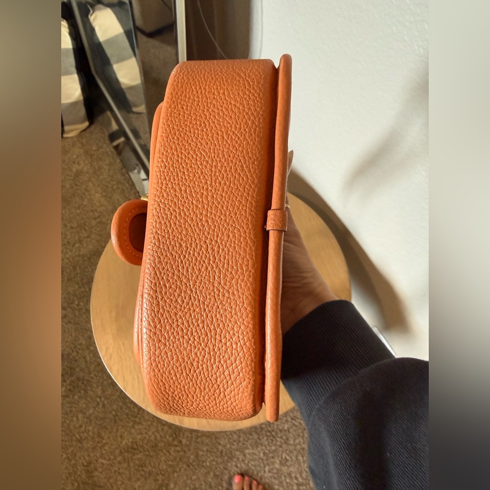 Coach Tabby Pebbled Leather Messenger 19 Faded Orange Crossbody Bag - Picture 13 of 16